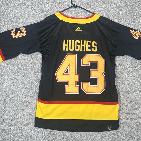 Quinn Hughes Vancouver Canucks Adidas Authentic Jersey Men's Large 52 Black NHL - Picture 2 of 8